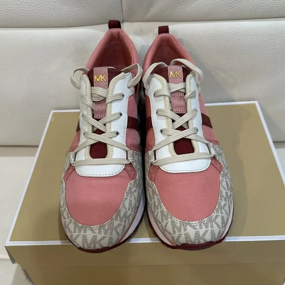 NIB MICHAEL KORS PINK WOMENS Dash Logo and Mesh Trainer SIZES 8.5, CINNAMON - Picture 3 of 14